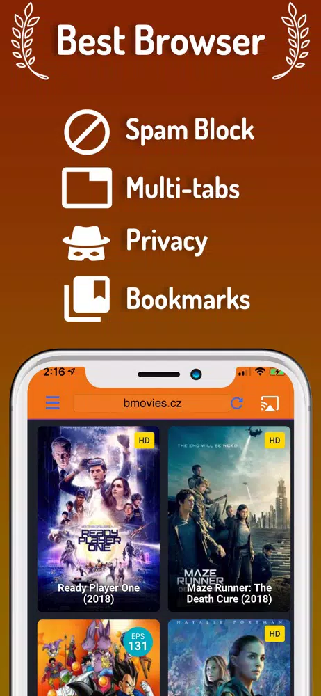 iWebTV built-in secure web browser with ad blocker active